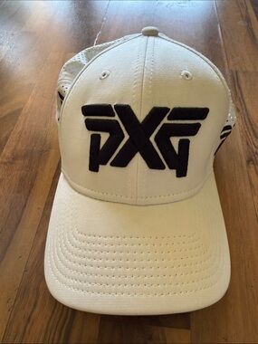 PXG White Golf Hat with Black Logo